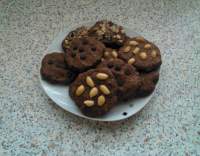 Čokoládové cookies s pomerančem a vlašskými ořechy